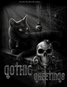 Gif animé gothique chat